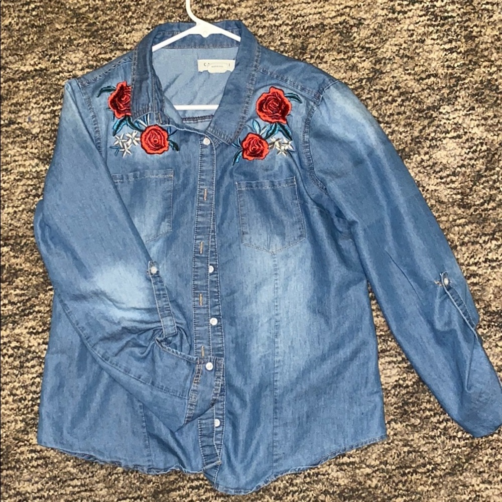 Jean button up
